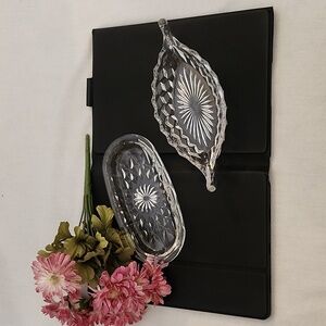 Vintage Fostoria American  Relish Tray with  Butter Dish